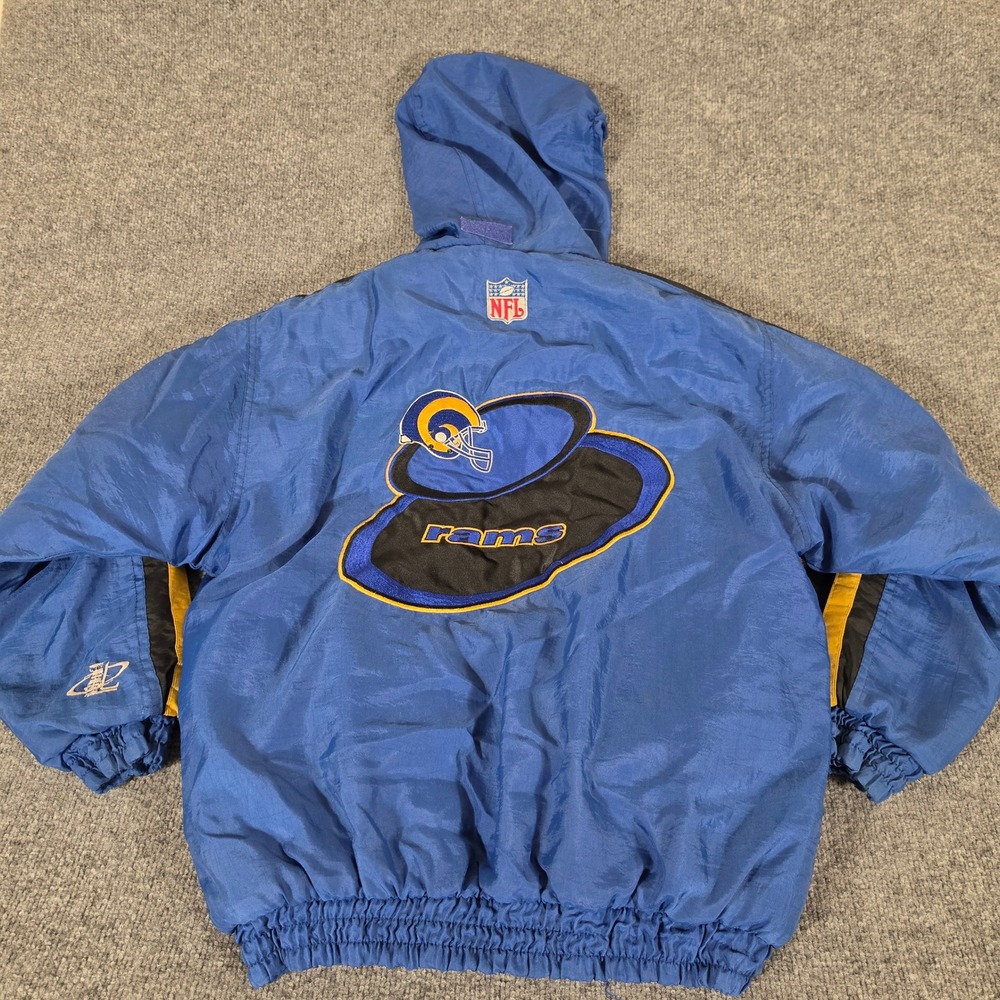 Vintage Logo Athletic NFL Los Angeles Rams Puffer Jacket Youth Large 14-16 Blue